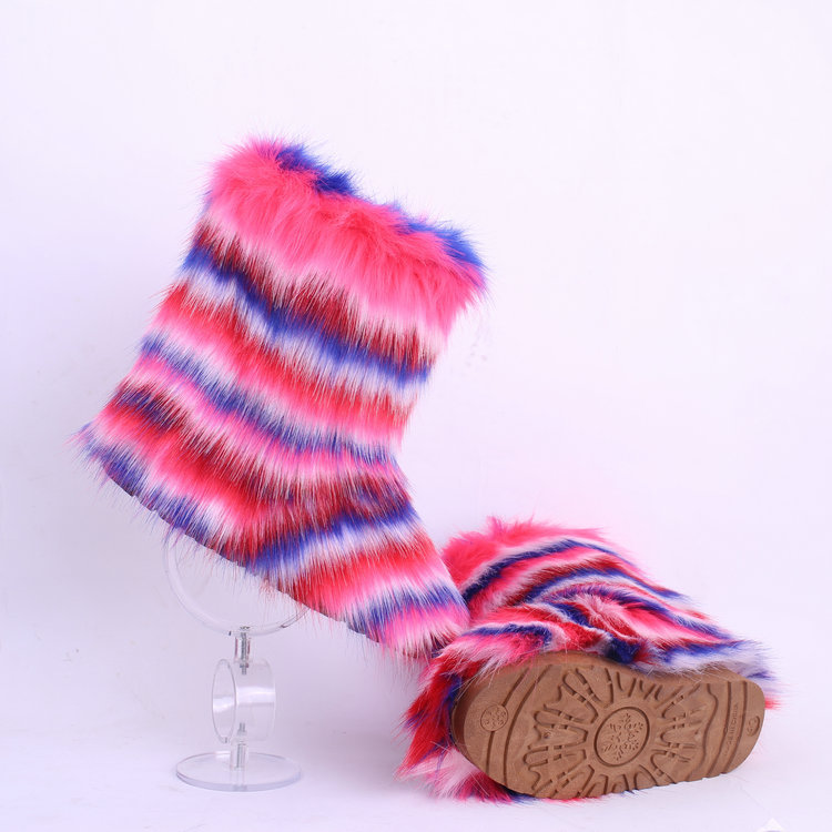 women lady faux fox fur snow boot with fur lined lining faux sheep fur shoe winter plus size furry fluffy fuzzy outdoor mid-boot, Black
women lady faux fox fur snow boot with fur lined lining faux sheep fur shoe winter plus size furry fluffy fuzzy outdoor mid-boot, Black