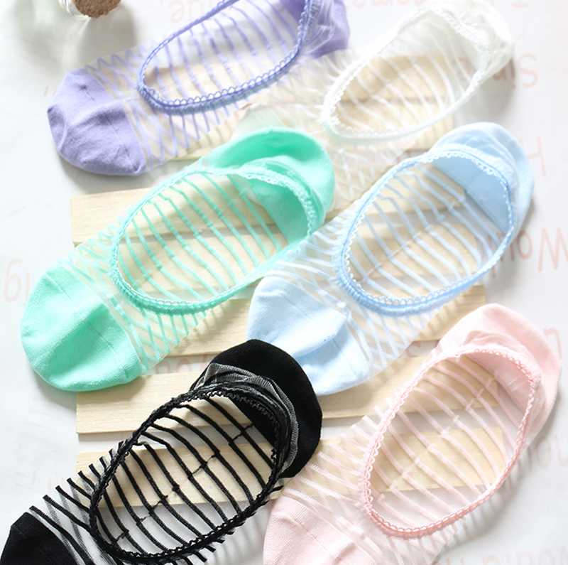 5 Pairs/Lot Woman Korean Thin Glass Invisible Boat Socks Ladies Stripe Crystal Sweet Light Mouth 6 Color Socks Slippers Girl Bas, Each color 1 pair
5 Pairs/Lot Woman Korean Thin Glass Invisible Boat Socks Ladies Stripe Crystal Sweet Light Mouth 6 Color Socks Slippers Girl Bas, Each color 1 pair