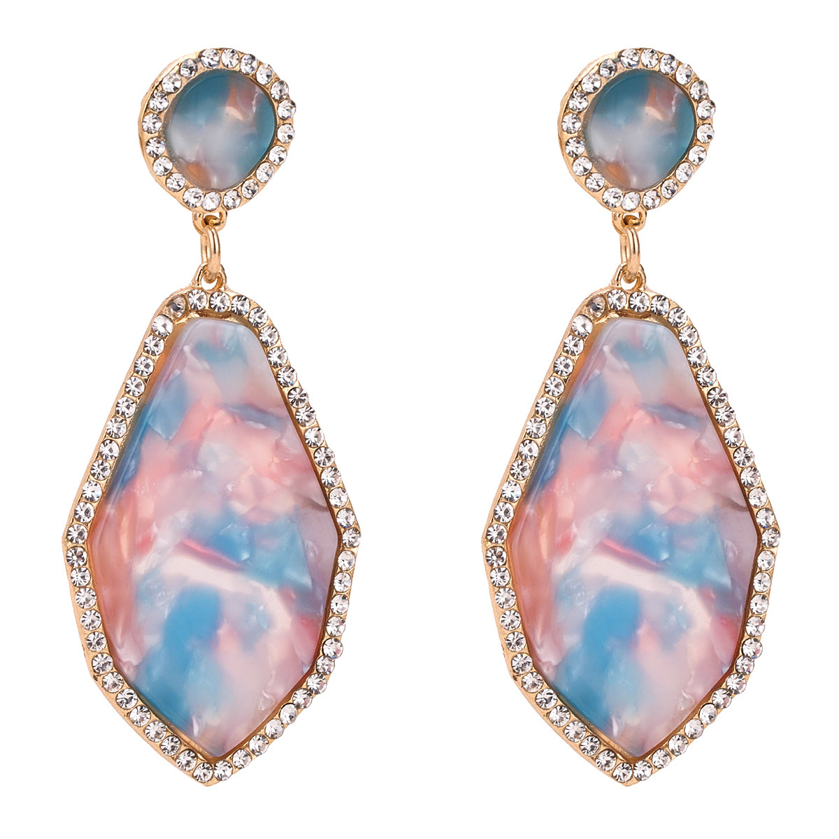Exaggerated geometry acetate panel diamond earrings women's water ripple earring Bohemia
Exaggerated geometry acetate panel diamond earrings women's water ripple earring Bohemia