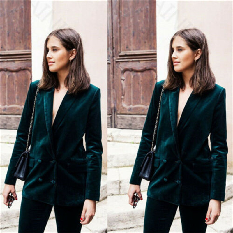 Green Velvet Formal Work Suit For Women Slim Formal Double Breasted Ladies Blazers, 001
Green Velvet Formal Work Suit For Women Slim Formal Double Breasted Ladies Blazers, 001