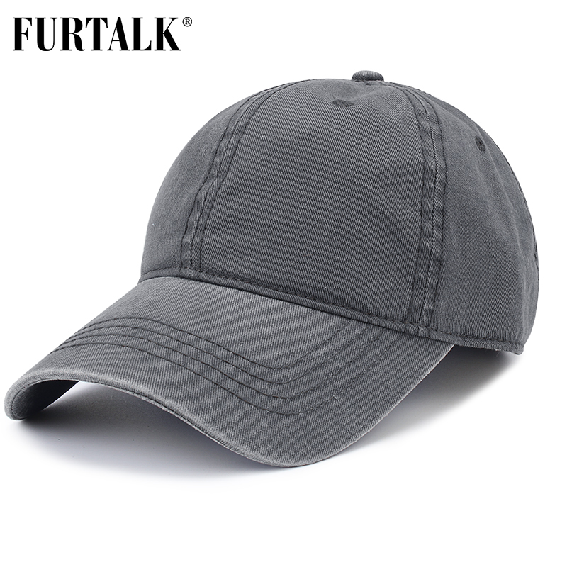 FURTALK Black Ponytail Baseball Cap Women Vintage Washed Cotton Baseball Caps Men Hip Pop Hat Snapback Summer Cap for Female T200720