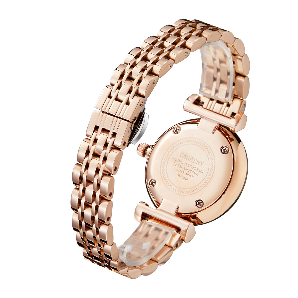 Dropshipping Rose Gold Stainless Steel Bracelet Watch Women Fashion Womens Quartz Watches Hip Hop Diamonds Ladies Clock Female CX200720