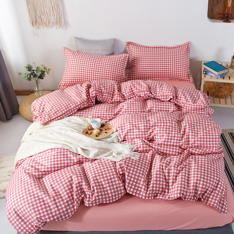 Classic Simple Solid Duvet Cover Sheet Pillowcase Grid Bed Linens 150x200cm Size Bedding Set 3/4Pcs Pink Lattice Home Textile, Lattice black
Classic Simple Solid Duvet Cover Sheet Pillowcase Grid Bed Linens 150x200cm Size Bedding Set 3/4Pcs Pink Lattice Home Textile, Lattice black