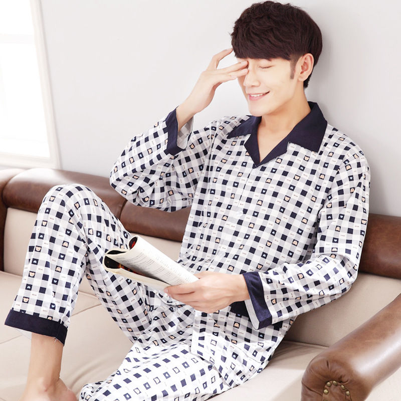 2020 Men's pajamas soft Thin Long-Sleeved Trousers Cardigan Lapel Men's Home Wear Dad Pajamas Men Pajama Sets pijama hombre, 5610 blue
2020 Men's pajamas soft Thin Long-Sleeved Trousers Cardigan Lapel Men's Home Wear Dad Pajamas Men Pajama Sets pijama hombre, 5610 blue