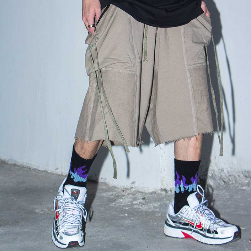 Harajuku Streetwear Ribbons Cargo Shorts Elastic Waist Loose Casual Summer Shorts Side Plckets Solid Hip Hop Oversize Men, Beige
Harajuku Streetwear Ribbons Cargo Shorts Elastic Waist Loose Casual Summer Shorts Side Plckets Solid Hip Hop Oversize Men, Beige