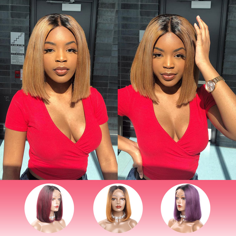 Monstar 13x6 Short Bob Ombre 1B/30 Color Lace Front Human Hair Wig Brazilian Remy Hair Straight Pre Plucked Transparent Lace Wig, Dark brown
Monstar 13x6 Short Bob Ombre 1B/30 Color Lace Front Human Hair Wig Brazilian Remy Hair Straight Pre Plucked Transparent Lace Wig, Dark brown