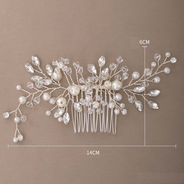 Wedding Hair ornaments Crystal Hair Combs Bridal Rhinestones Combs Pearl Headpiece Handmade Women Hair Accessories Tiara Jewelry