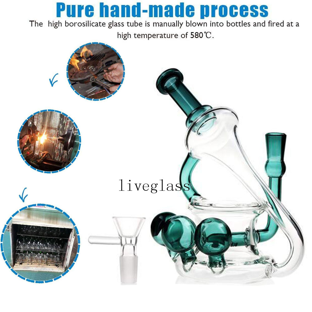 Free Shipping Green Hookahs Recycler Bubbler Glass Water Bongs Dab Rig Smoking Accessories Glass Water Pipes with Inline Perc For Tobacco
Free Shipping Green Hookahs Recycler Bubbler Glass Water Bongs Dab Rig Smoking Accessories Glass Water Pipes with Inline Perc For Tobacco