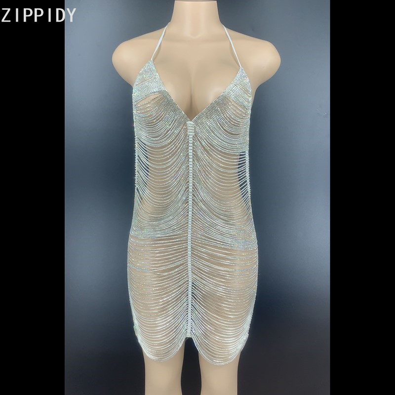 Bling Silver Stones Chains Backless MINI Dress Female Singer Prom Dance Hollow Dress Birthday Celebrate YOUDU
Bling Silver Stones Chains Backless MINI Dress Female Singer Prom Dance Hollow Dress Birthday Celebrate YOUDU
