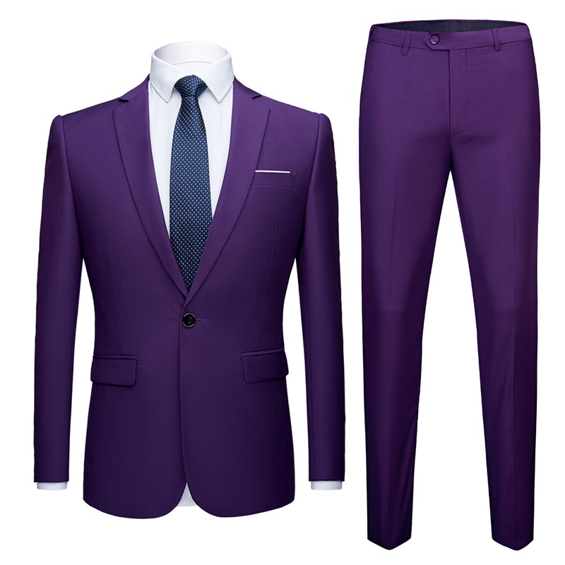 2020 Handsome 3-Piece Hot Sale Men Suits Custom Made Fit Slim Red One-button Groom Cotton Blend Party Formal Wear Business Suit For Man