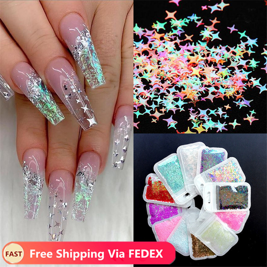 Ultrathin Laser Star Nail Sequins for Nails Colorful Holographics Flakes Paillette Tool Nail Art Decorations DIY Design
Ultrathin Laser Star Nail Sequins for Nails Colorful Holographics Flakes Paillette Tool Nail Art Decorations DIY Design