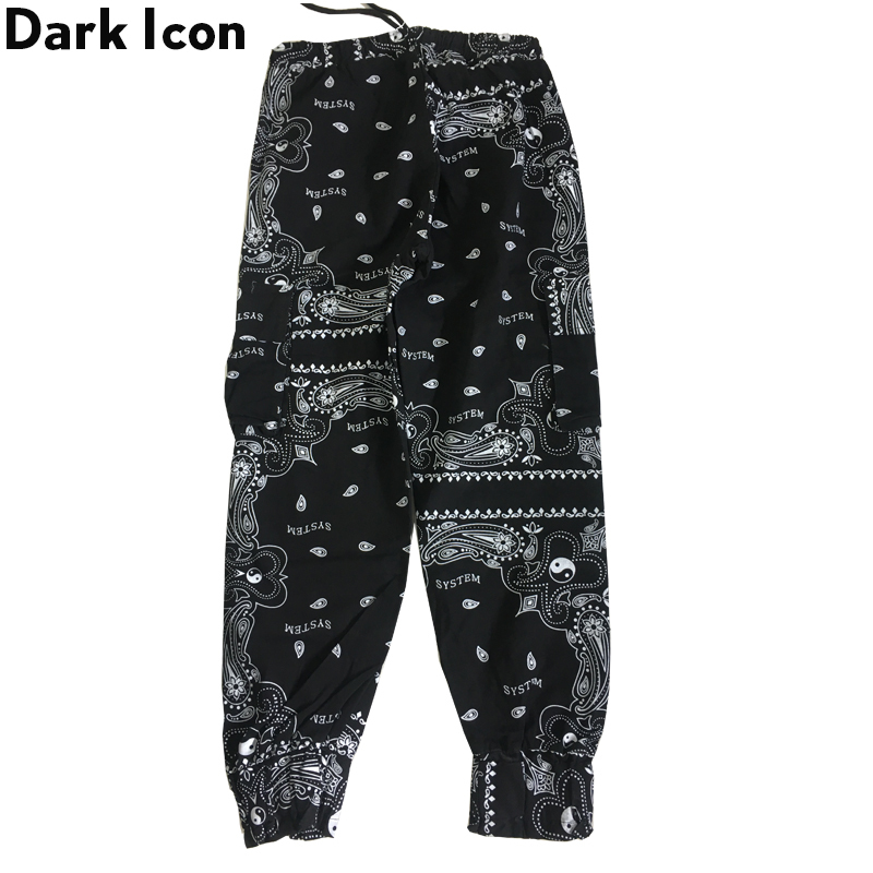 Dark Icon Bandana Jogging Pants Men Women Elastic Waist Side Pockets Men's Pants Trousers CX200729