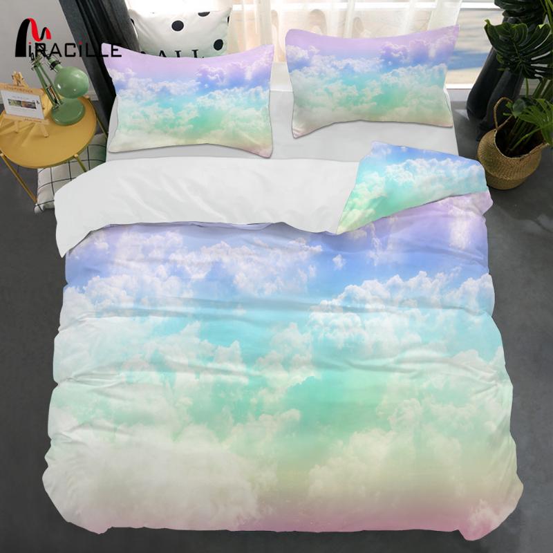 Miracille Colorful Clouds Bed Linen Fabric Bedding Set Hotel Satin Duvet Cover Pillow Case Romantic Fashion Bedspread Sheet, Htbs019-6
Miracille Colorful Clouds Bed Linen Fabric Bedding Set Hotel Satin Duvet Cover Pillow Case Romantic Fashion Bedspread Sheet, Htbs019-6