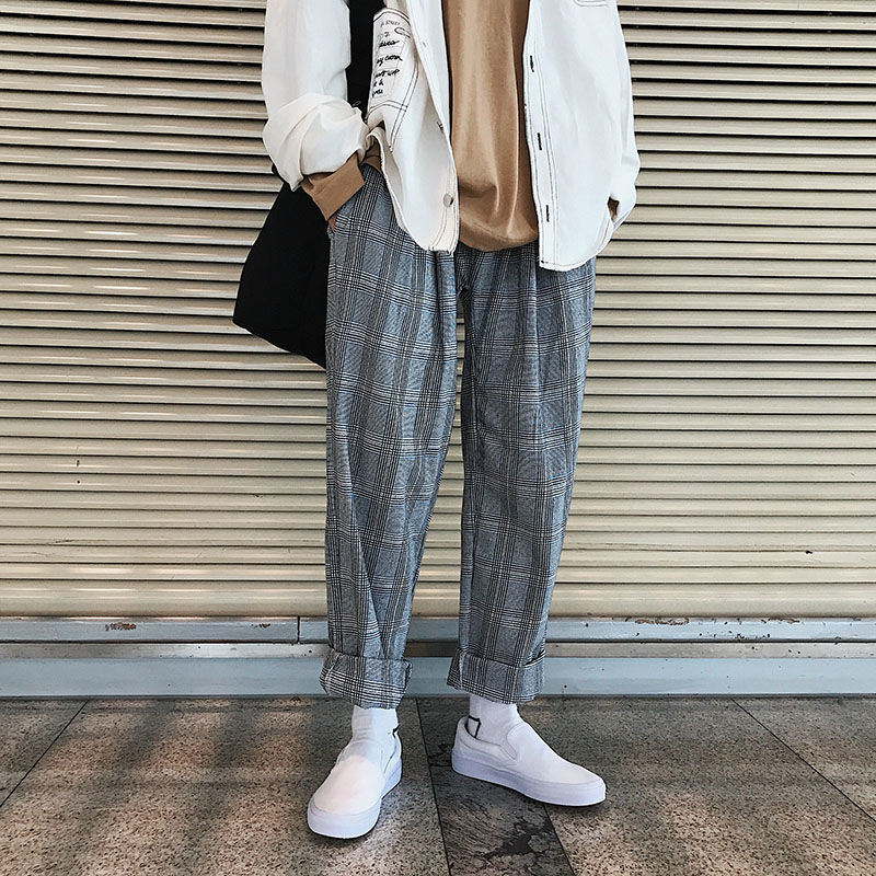Autumn Cotton Plaid Pants Men's Fashion Retro Casual Pants Men Streetwear Wild Hip-hop Harem Mens Straight Trousers, Red plaid
Autumn Cotton Plaid Pants Men's Fashion Retro Casual Pants Men Streetwear Wild Hip-hop Harem Mens Straight Trousers, Red plaid