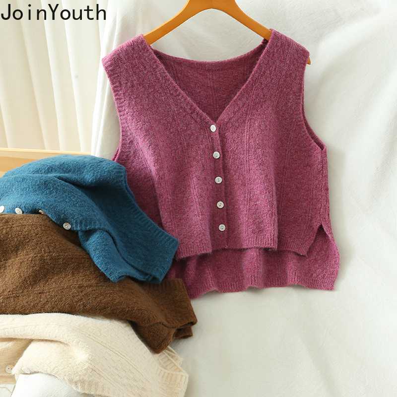 Joinyouth V-neck Knitwear New Women Cardigan Vest Sleeveless Korean Cropped Weater Casual Ropa Mujer Solid Fashion Crop Tops, Black
Joinyouth V-neck Knitwear New Women Cardigan Vest Sleeveless Korean Cropped Weater Casual Ropa Mujer Solid Fashion Crop Tops, Black