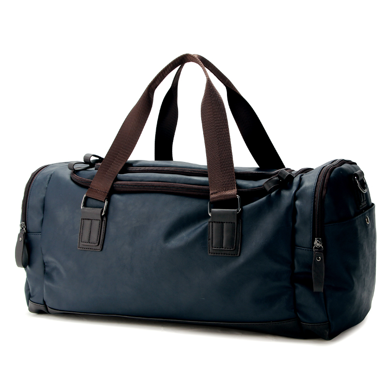 High Quality Travel Bag Black PU Leather Hiking Bags Hand Luggage For Men Travel Duffle Bag 2020 New Outdoor Large Capacity CX200718