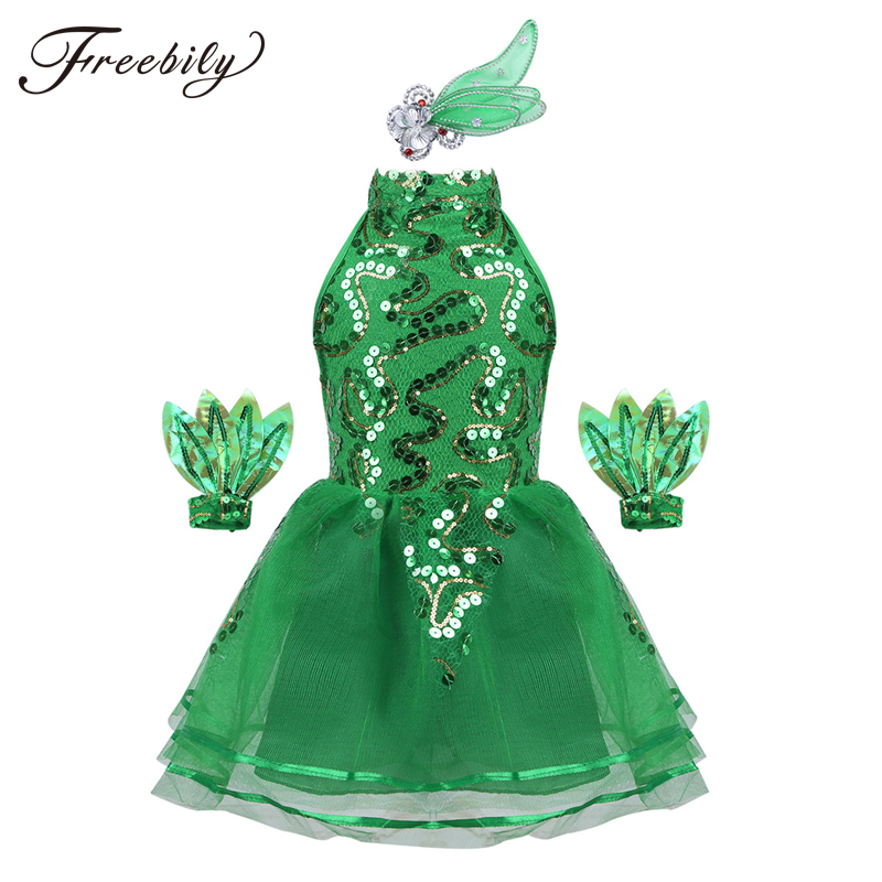 Green Kids Girls Shiny Sequined Mesh Ballet Tutu Dress Sleeveless Mock Neck Children Stage Performance Jazz Dance Costume
Green Kids Girls Shiny Sequined Mesh Ballet Tutu Dress Sleeveless Mock Neck Children Stage Performance Jazz Dance Costume