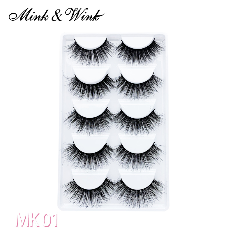 Mink & Wink New Arrival 25 Pairs Soft and Natural Black Mink Eyelashes 3D False Eyelashes 100% Hand Made with Fast Shipping