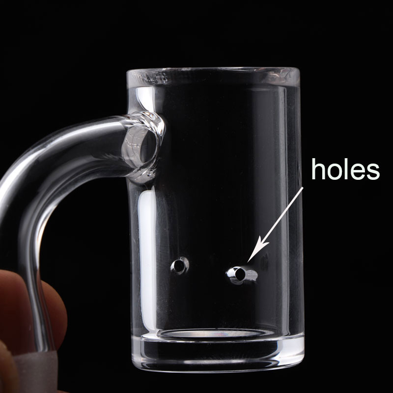 New Beveled Edge 4mm Bottom ,With 2pcs Spinning Holes Quartz Banger 10mm 14mm 18mm Male Female For Glass Bongs
New Beveled Edge 4mm Bottom ,With 2pcs Spinning Holes Quartz Banger 10mm 14mm 18mm Male Female For Glass Bongs