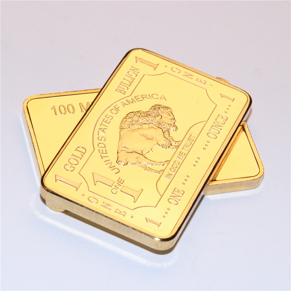 24k Gold Plated Bullion Beauty Bar United States Of America 1 Troy Ounce Gold Clad Buffalo Bar Free Shipping 5pcs/lot
24k Gold Plated Bullion Beauty Bar United States Of America 1 Troy Ounce Gold Clad Buffalo Bar Free Shipping 5pcs/lot
