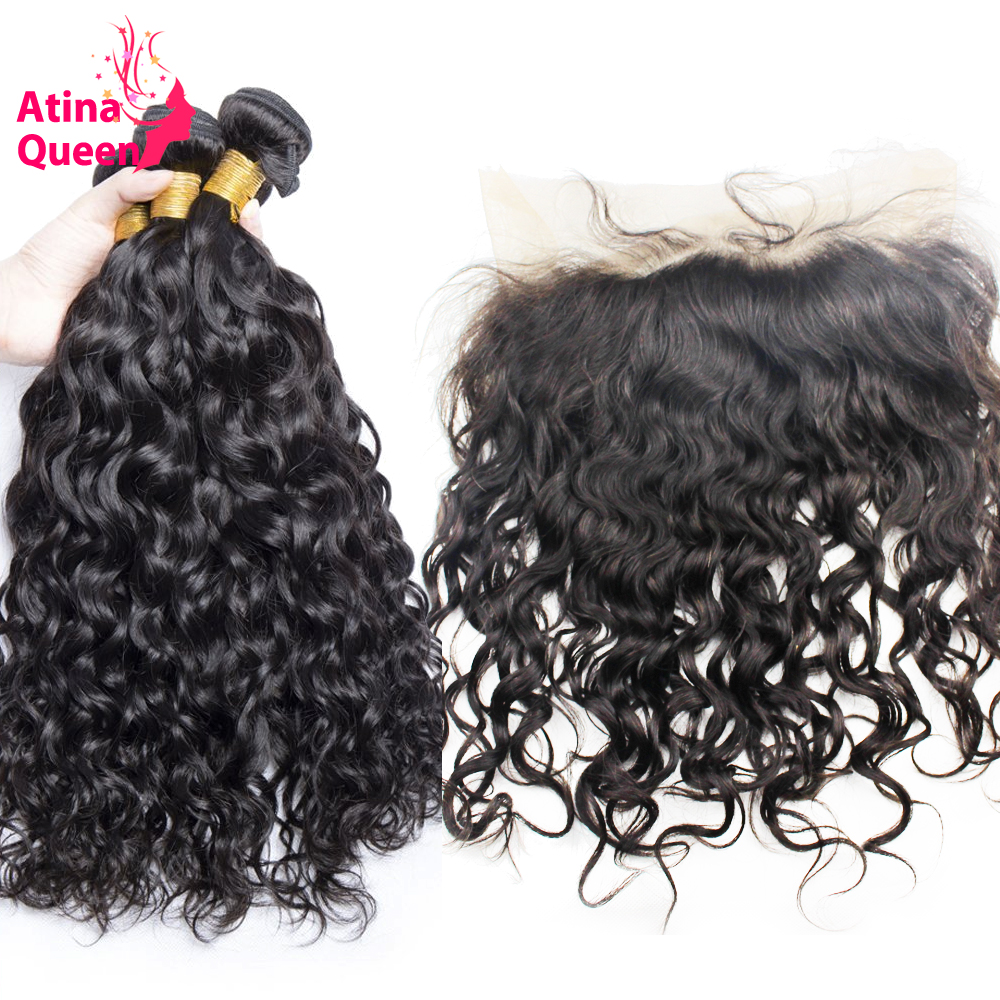 Atina Queen Pre Plucked 360 Lace Frontal Closure with 3 Bundles Brazilian Water Wave Remy Human Hair Weave Closure Baby Hair, Natural color
Atina Queen Pre Plucked 360 Lace Frontal Closure with 3 Bundles Brazilian Water Wave Remy Human Hair Weave Closure Baby Hair, Natural color