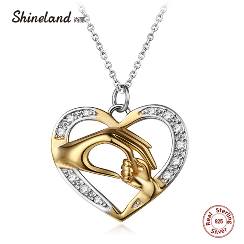 Shineland Mom Loves Baby Hand in Hand 925 Sterling Silver Fashion Zircon Charm Necklace & Pendant Mother's day Gift For Mom
Shineland Mom Loves Baby Hand in Hand 925 Sterling Silver Fashion Zircon Charm Necklace & Pendant Mother's day Gift For Mom