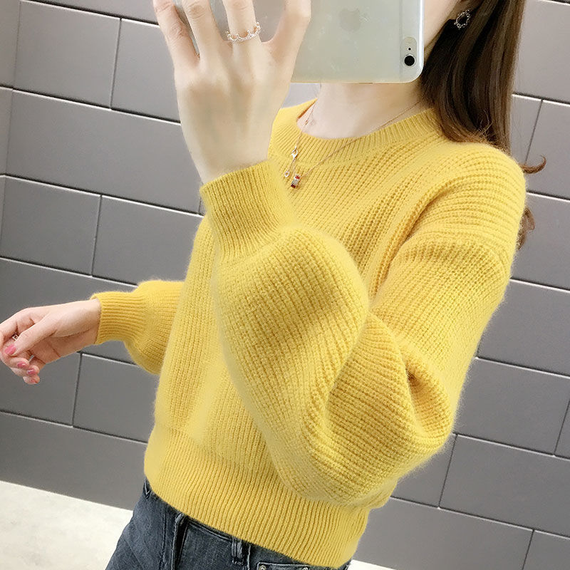 2020 New Spring Fashion Pullover Women' Short Sweaters O-neck Long-sleeved Short Knitted Tops Women Loose Solid Sweaters W46, White
2020 New Spring Fashion Pullover Women' Short Sweaters O-neck Long-sleeved Short Knitted Tops Women Loose Solid Sweaters W46, White