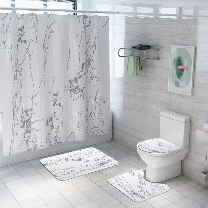 4 Style Marble Pattern Creative Shower Curtain Waterproof Bathroom Curtains Three Mats Set For Washroom Close Stool Mat
4 Style Marble Pattern Creative Shower Curtain Waterproof Bathroom Curtains Three Mats Set For Washroom Close Stool Mat