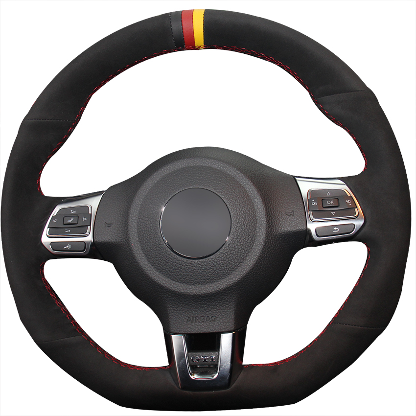 Black Suede Car Steering Wheel Cover for Volkswagen Golf 6 GTI MK6 VW Polo GTI Scirocco R Passat CC R-Line 2010
Black Suede Car Steering Wheel Cover for Volkswagen Golf 6 GTI MK6 VW Polo GTI Scirocco R Passat CC R-Line 2010