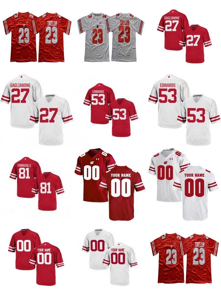 Wisconsin Badgers College 27 Rafael Gaglianone 81 Troy Fumagalli 53 T. J. Edwards NEW Red White Stitched Mens Football Jerseys size S-3XL, 2015 red
Wisconsin Badgers College 27 Rafael Gaglianone 81 Troy Fumagalli 53 T. J. Edwards NEW Red White Stitched Mens Football Jerseys size S-3XL, 2015 red