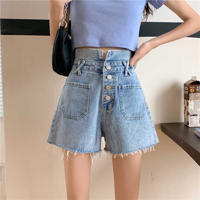 New Denim Shorts for Women Summer Denim Shorts Loose Single-breasted Multi-pocket Vintage Washed, Blue
New Denim Shorts for Women Summer Denim Shorts Loose Single-breasted Multi-pocket Vintage Washed, Blue