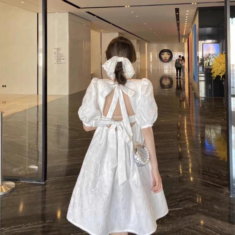 Summer Pregnant Women White Dress Short Sleeve Square Collar High Waist Backless Bow Dress Maternity Wedding Party
Summer Pregnant Women White Dress Short Sleeve Square Collar High Waist Backless Bow Dress Maternity Wedding Party
