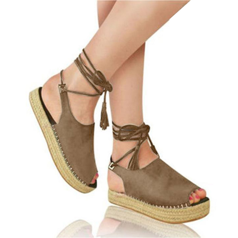 Plus Size Women Cross-tied Sandals Lace Up Platform Sandal Open Toe tassels Summer Shoes Ladies Straw Sandalias mujer 8201C, Khaki
Plus Size Women Cross-tied Sandals Lace Up Platform Sandal Open Toe tassels Summer Shoes Ladies Straw Sandalias mujer 8201C, Khaki