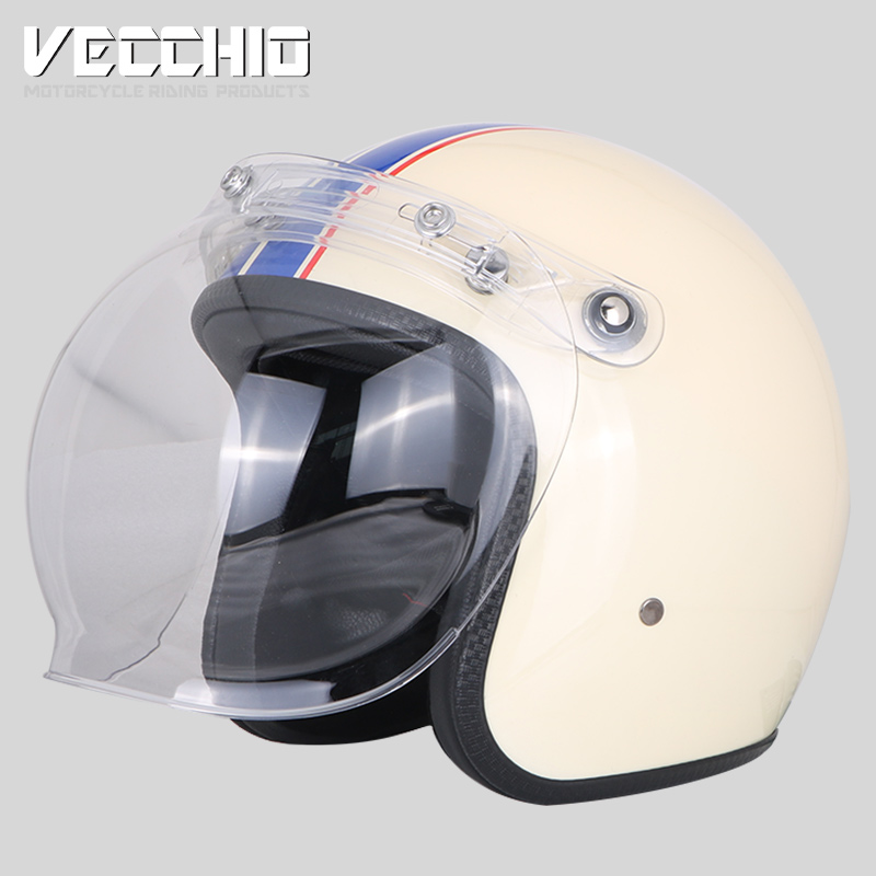 VECCHIO fiberglass motorcycle helmet vintage open face 3/4helmet motorbike motocross jet retro helmet capacete DOT moto, White stripe
VECCHIO fiberglass motorcycle helmet vintage open face 3/4helmet motorbike motocross jet retro helmet capacete DOT moto, White stripe