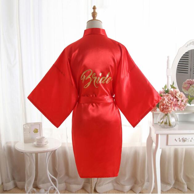 Wedding Bathe Robe Bridesmaid Bride Mother Dressing Gown Womens plain Silk Satin Robes Bridal Wedding Bridesmaid Bride Gown bath robe