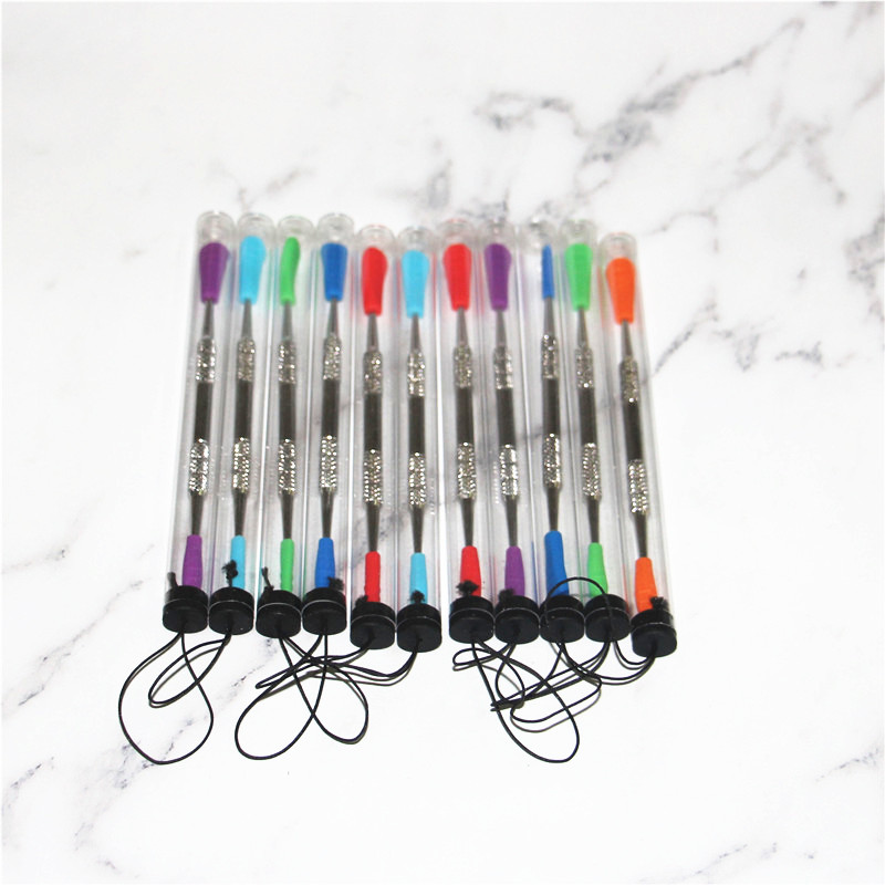 plastic tube package stainless steel wax dabber tools silicone tip end smoking metal dab
plastic tube package stainless steel wax dabber tools silicone tip end smoking metal dab