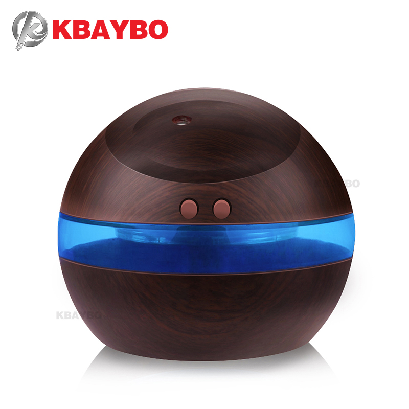 KBAYBO 290ml Mini Car Aromatherapy Humidifier Aroma Diffuser Essential Oil Diffuser Air Purifier Blue Backlight LED