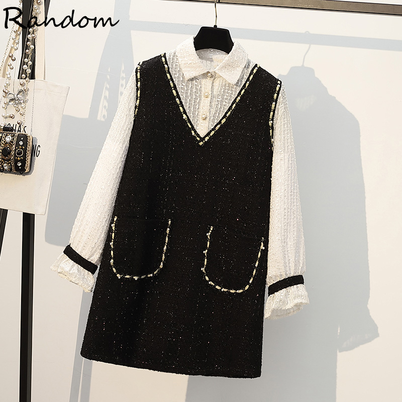 Lady Large Plus Size Black Plaid Patchwork Autumn Winter Shirt Dress Smart Casual Elegant Fashion Big Office Party Tweed Dress
Lady Large Plus Size Black Plaid Patchwork Autumn Winter Shirt Dress Smart Casual Elegant Fashion Big Office Party Tweed Dress