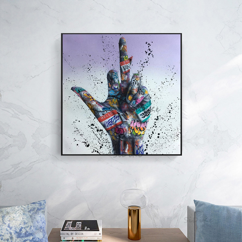 Gesture Inspirational Graffiti Art Posters and Prints Hip Hop Canvas Painting on The Wall Art Picture for Living Room Decor
Gesture Inspirational Graffiti Art Posters and Prints Hip Hop Canvas Painting on The Wall Art Picture for Living Room Decor