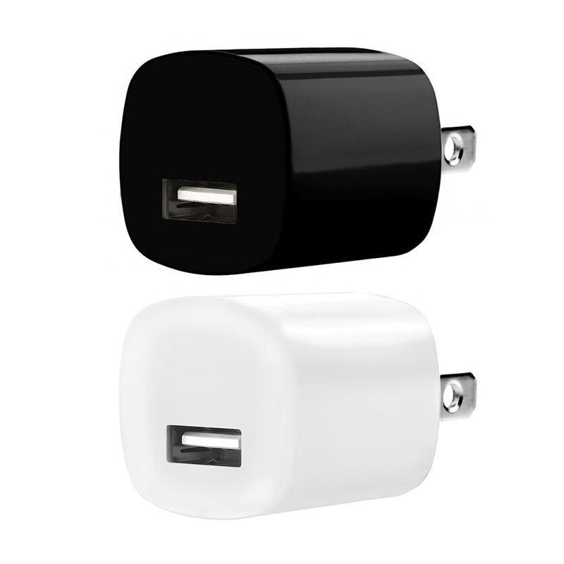 5V 1A US Ac Home travel Wall charger plug adapter for iphone samsung htc xiaomi android phone white black High quality phone chargers