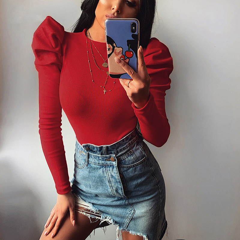 2020 Spring Women Sexy Bodysuit Winter Fashion Casual Bodycon Solid Knitted Bodysuits Body Tops For Women Female T200721