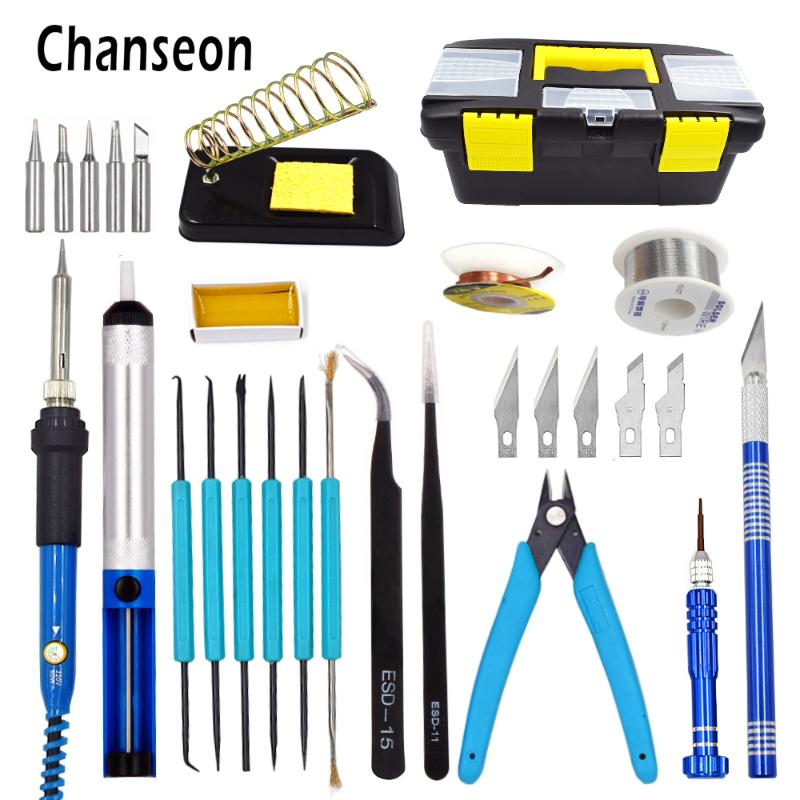 Chanseon EU/US 60W Electric Soldering Iron Kit Temperature Adjustable Welding Solder Iron Tool Rework Station Soldering Box
Chanseon EU/US 60W Electric Soldering Iron Kit Temperature Adjustable Welding Solder Iron Tool Rework Station Soldering Box