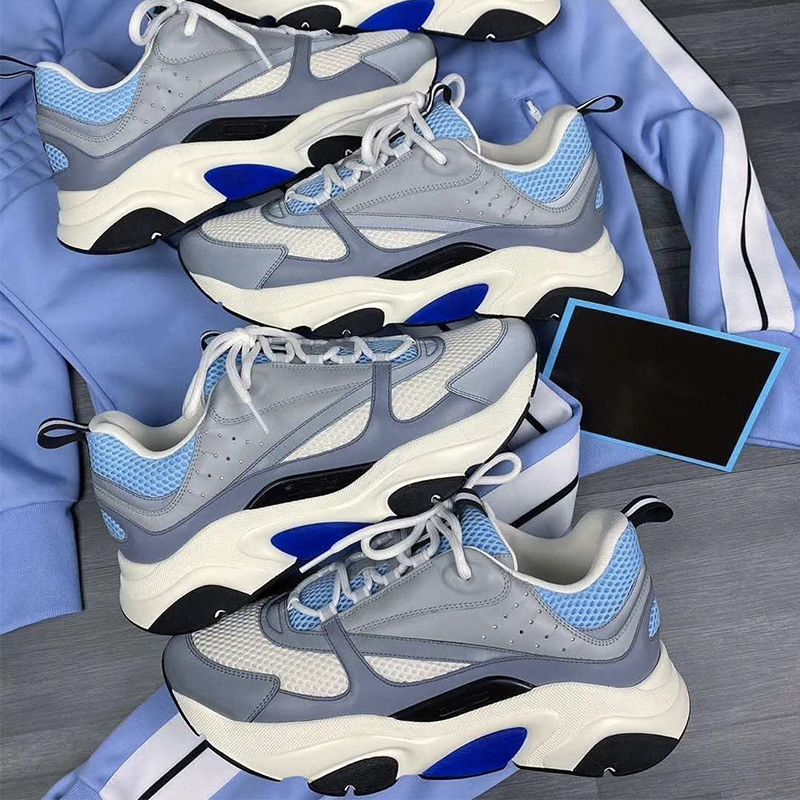 Men Lace-up B22 Sneaker White Leather Calfskin Sneakers Top Technical Knit Women Platform Sneakers Blue Grey Running Trainers with Box, Black
Men Lace-up B22 Sneaker White Leather Calfskin Sneakers Top Technical Knit Women Platform Sneakers Blue Grey Running Trainers with Box, Black