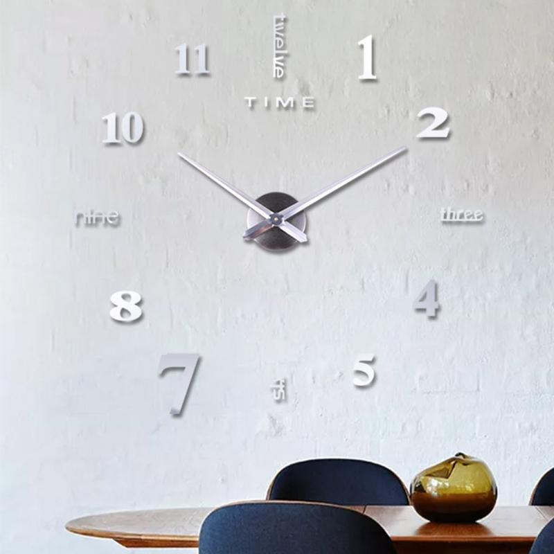 2020 Fast New Clock Watch Wall Clocks Horloge 3d Diy Acrylic Mirror Stickers Home Decoration Living Room Quartz Needle300w7472898