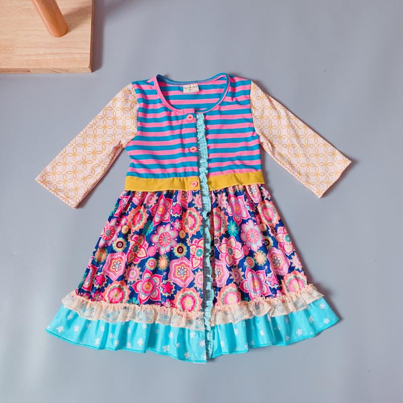 2-8T Spring&Autumn Baby Girls Outfits Children Ruffle Dress Casual stripes little girls botique new styles button clothes, As pic
2-8T Spring&Autumn Baby Girls Outfits Children Ruffle Dress Casual stripes little girls botique new styles button clothes, As pic