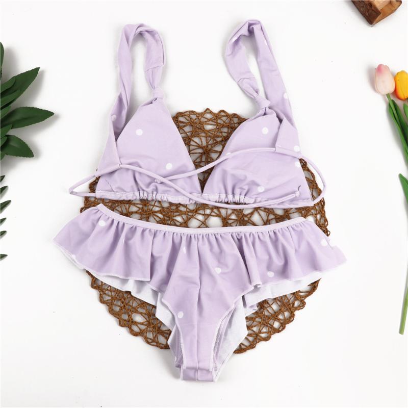 New solid color swimsuit female dot print sexy bikini lotus leaf cover strap split swimming wading sports beachwear string, Photo
New solid color swimsuit female dot print sexy bikini lotus leaf cover strap split swimming wading sports beachwear string, Photo