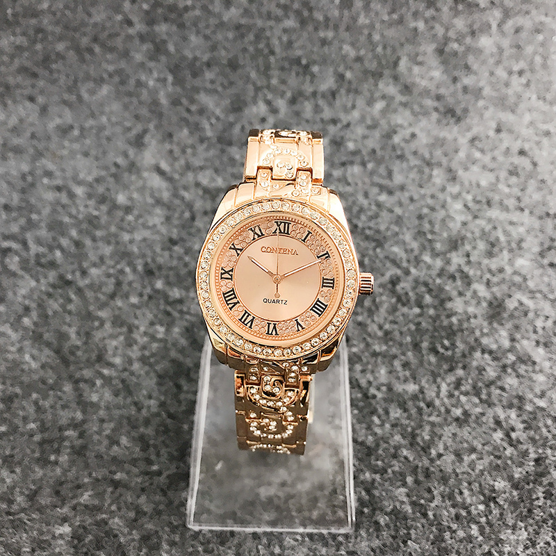 CONTENA Bracelet Watch Women Watches Rhinestone Fashion Rose Gold Women's Watches Clock Reloj Mujer Relogio Feminino CX200720