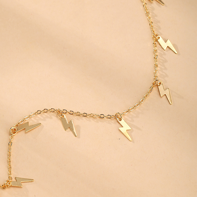 2020 Women Fashion Gold Lightning Choker Necklace Creative Tassel Chain Necklaces Vintage Choker Party Jewelry Gift For Women Girls