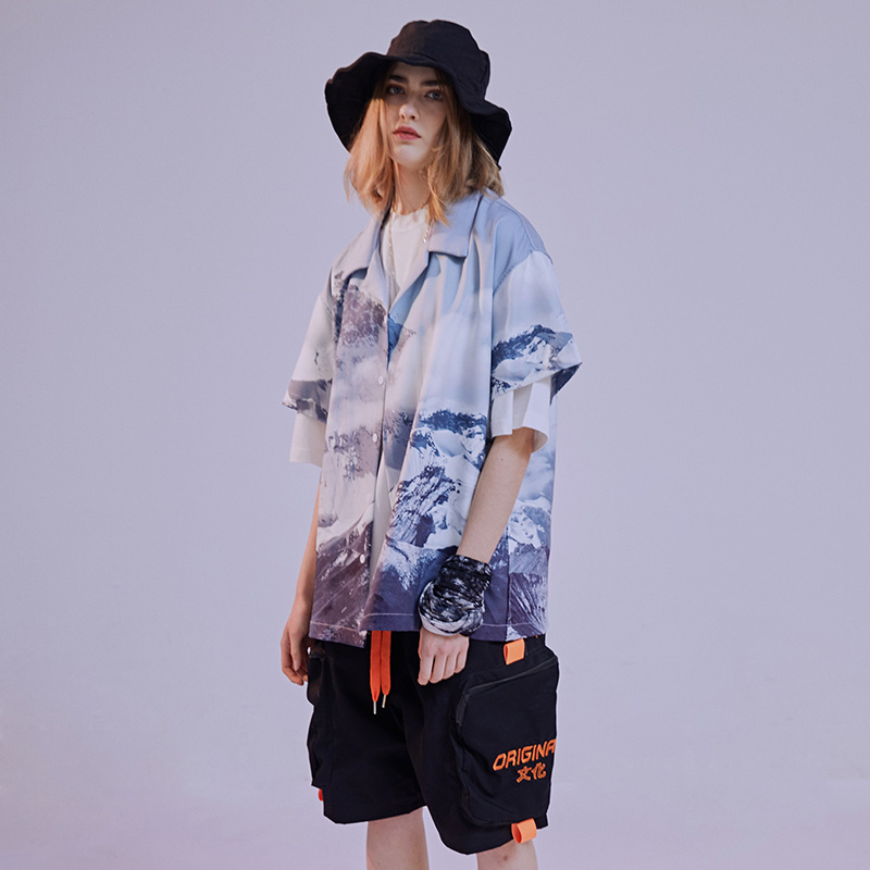 Japanese Snow Mountain Digital Print Short Sleeve Shirt Streetwear Summer Lapel Loose Shirt Oversize Hip Hop Tops Men and Women, Beige
Japanese Snow Mountain Digital Print Short Sleeve Shirt Streetwear Summer Lapel Loose Shirt Oversize Hip Hop Tops Men and Women, Beige