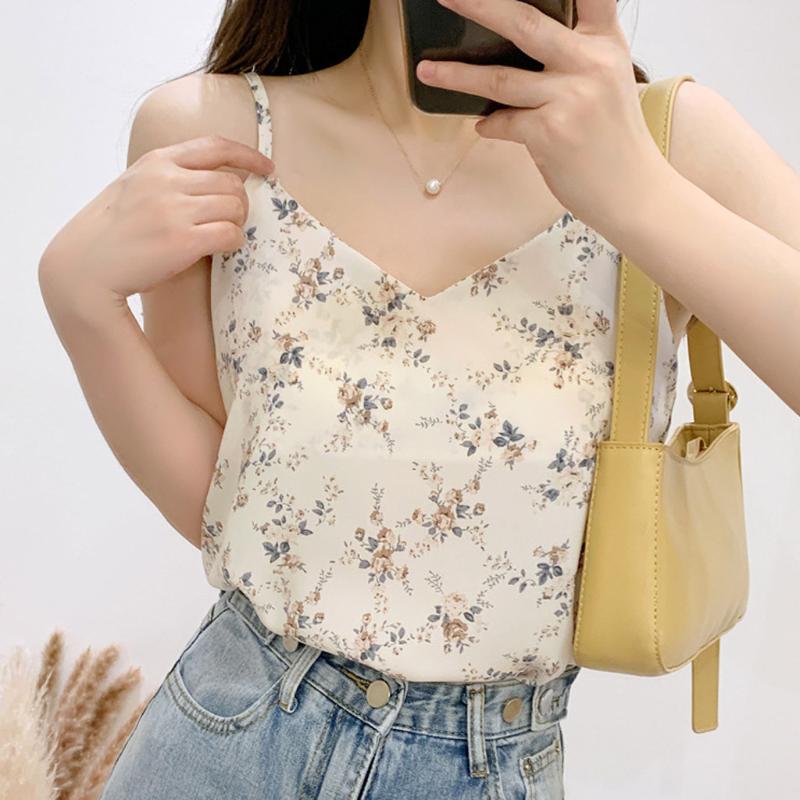 Summer Sexy Women Vest V-neck Chiffon Blouse Loose Tank Tops Floral Print Double Layer Ladies Vest Summer Short Sexy #BL2, Yellow
Summer Sexy Women Vest V-neck Chiffon Blouse Loose Tank Tops Floral Print Double Layer Ladies Vest Summer Short Sexy #BL2, Yellow